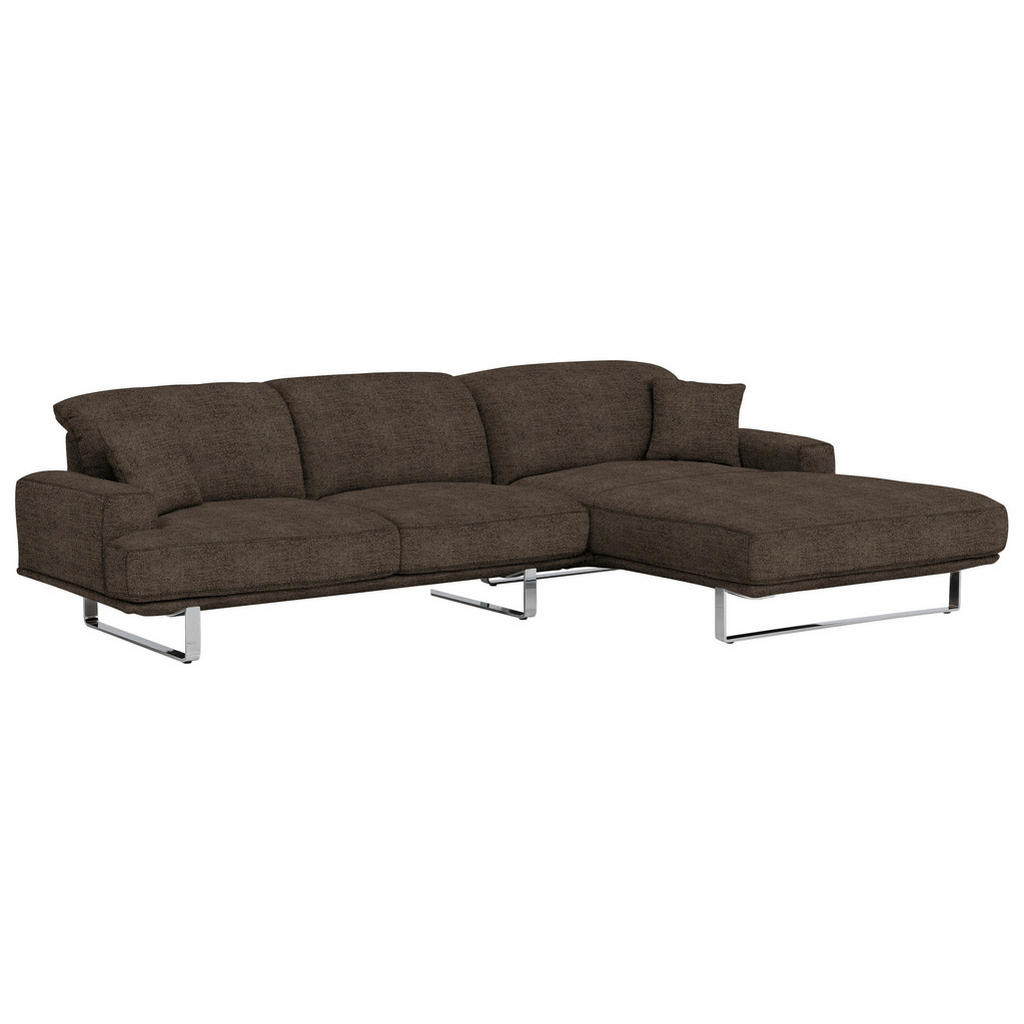 Thumbnail - Dieter Knoll Ecksofa Lesina, Mokka, Textil, 3-Sitzer, Ottomane rechts, L-Form, 304x184 cm, Goldenes M, Typenauswahl, Fuß...
