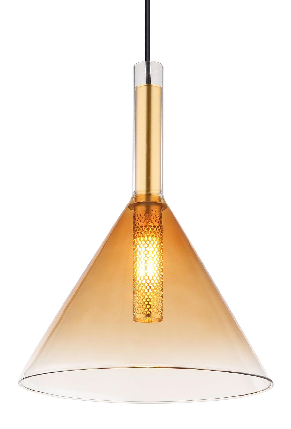 HÄNGELEUCHTE 20/120 cm    - Klar/Messingfarben, Konventionell, Glas/Metall (20/120cm) - Globo