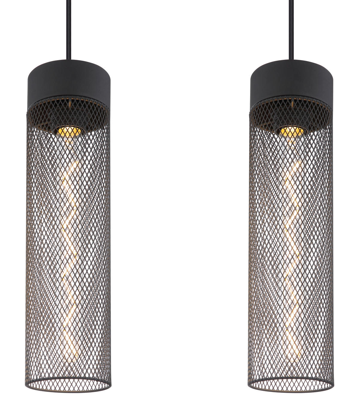 HÄNGELEUCHTE 60/9,5/120 cm   - Schwarz, Design, Metall (60/9,5/120cm) - Globo