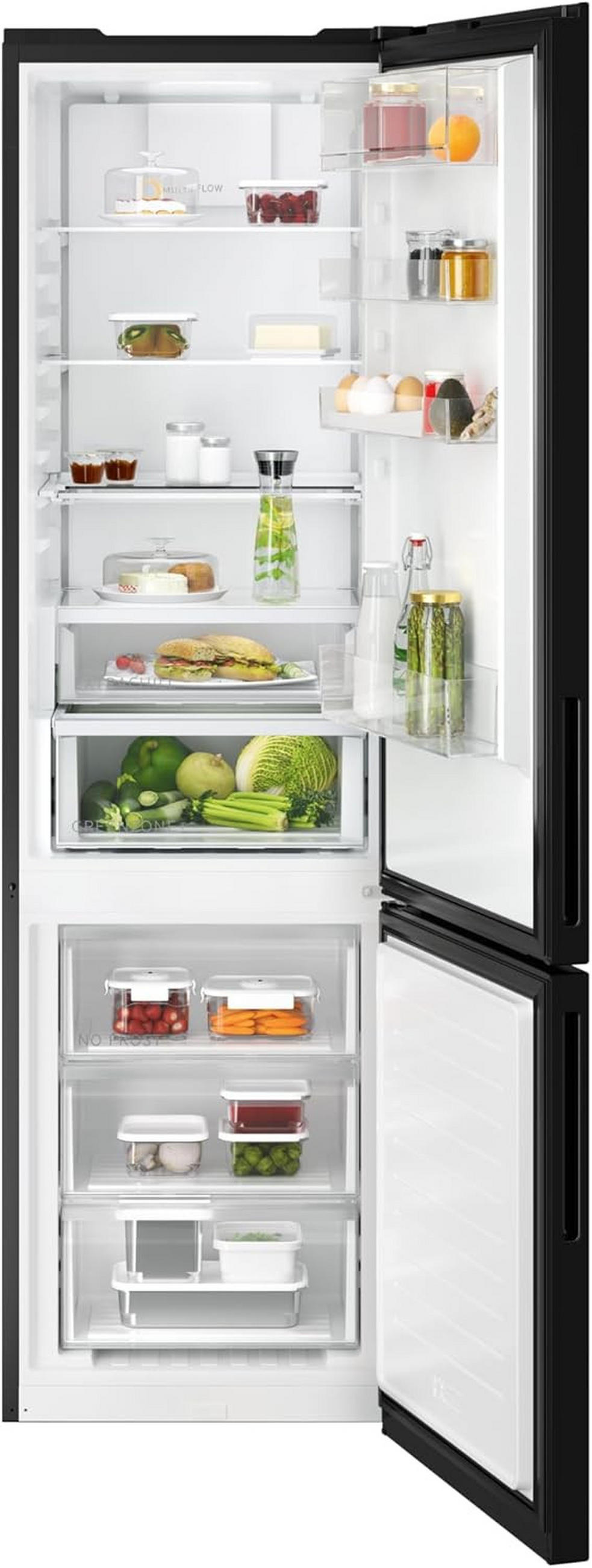 KÜHL-GEFRIER-KOMBINATION ORC7P361DB  - Schwarz, Metall (59,5/202/66,4cm) - AEG