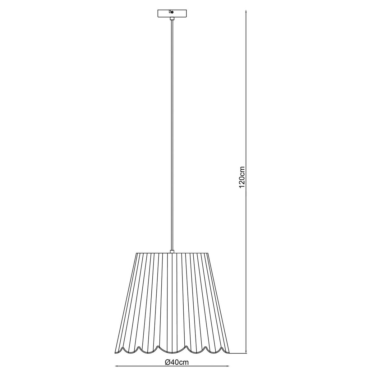 HÄNGELEUCHTE 40/120 cm   - Naturfarben/Weiß, KONVENTIONELL, Papier/Metall (40/120cm) - Collet's Monde