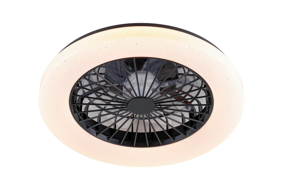 STROPNÝ VENTILÁTOR, 48,5/14 cm  - priehľadné/čierna, Trend, plast (48,5/14cm) - Mican