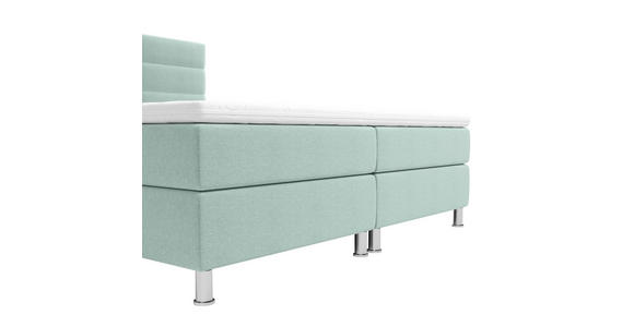 BOXBETT 180/200 cm  in Türkis  - Türkis/Chromfarben, KONVENTIONELL, Textil/Metall (180/200cm) - Carryhome