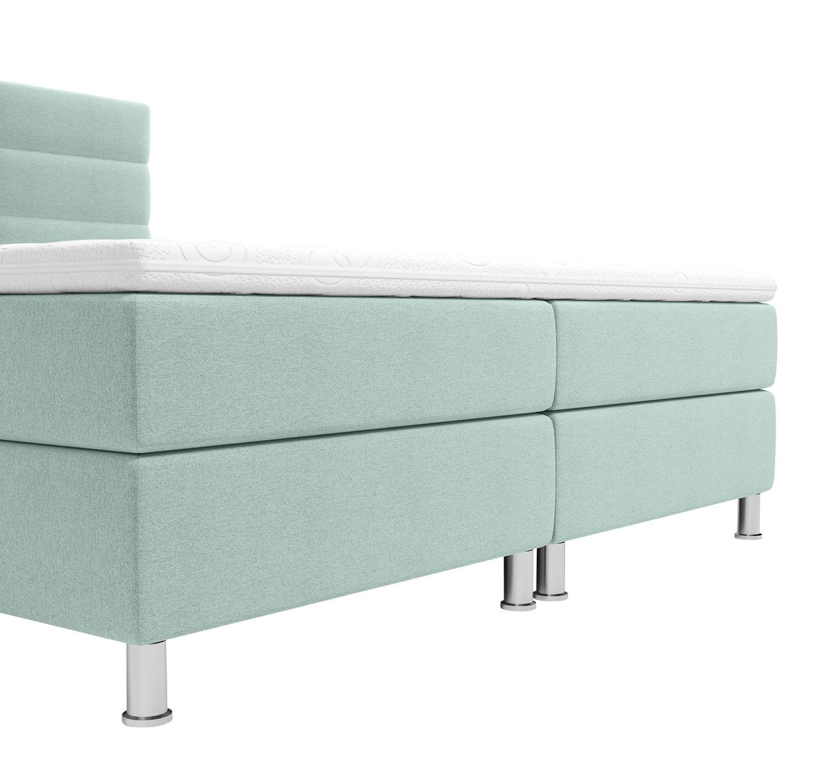 BOXBETT 180/200 cm  in Türkis  - Türkis/Chromfarben, KONVENTIONELL, Textil/Metall (180/200cm) - Carryhome