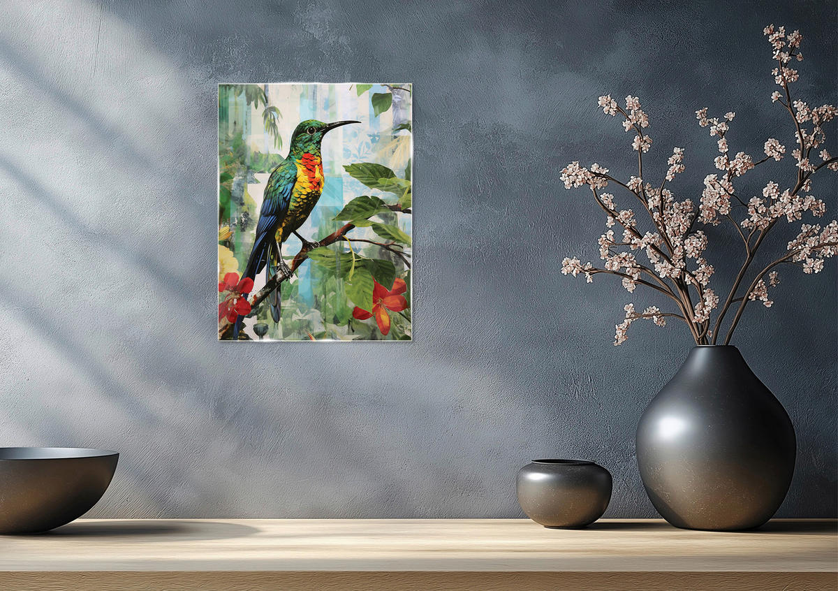 GLASBILD Tiere  - Multicolor, Basics, Glas (30/40/1,40cm) - Euroart