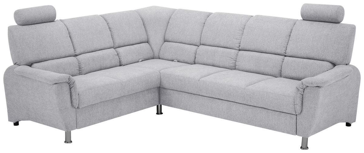 ECKSOFA in Webstoff Blaugrau  - Silberfarben/Blaugrau, Design, Holz/Kunststoff (219/270cm) - Livetastic