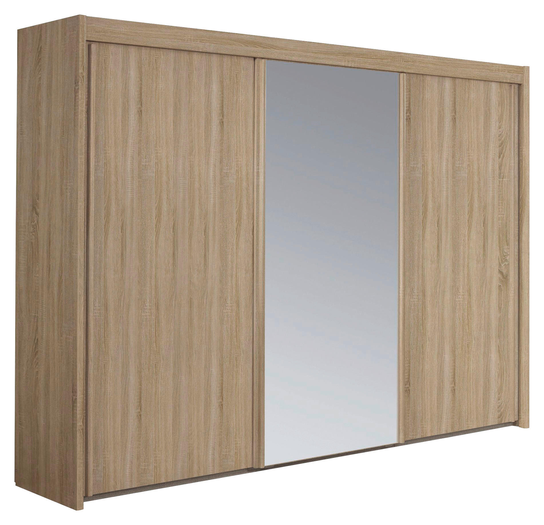 SCHWEBETÜRENSCHRANK 3-türig Sonoma Eiche - Sonoma Eiche, Basics, Glas/Holzwerkstoff (300/235/65cm) - Cantus