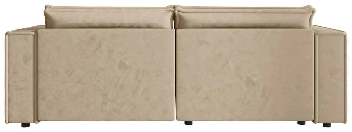 ECKSOFA Beige Webstoff Zierkissen, Rückenkissen, Rücken echt  - Beige/Schwarz, MODERN, Kunststoff/Textil (153/250cm) - Xora