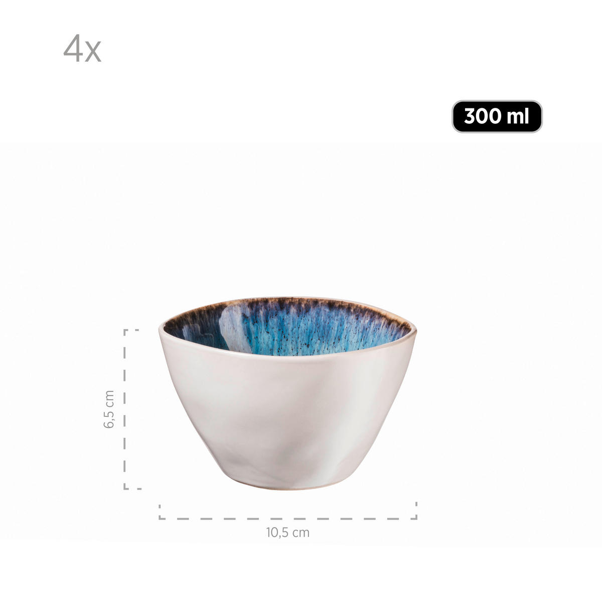 SCHÜSSELSET Frozen 9-teilig  - Blau, Basics, Keramik (26/7,5/26cm) - Mäser