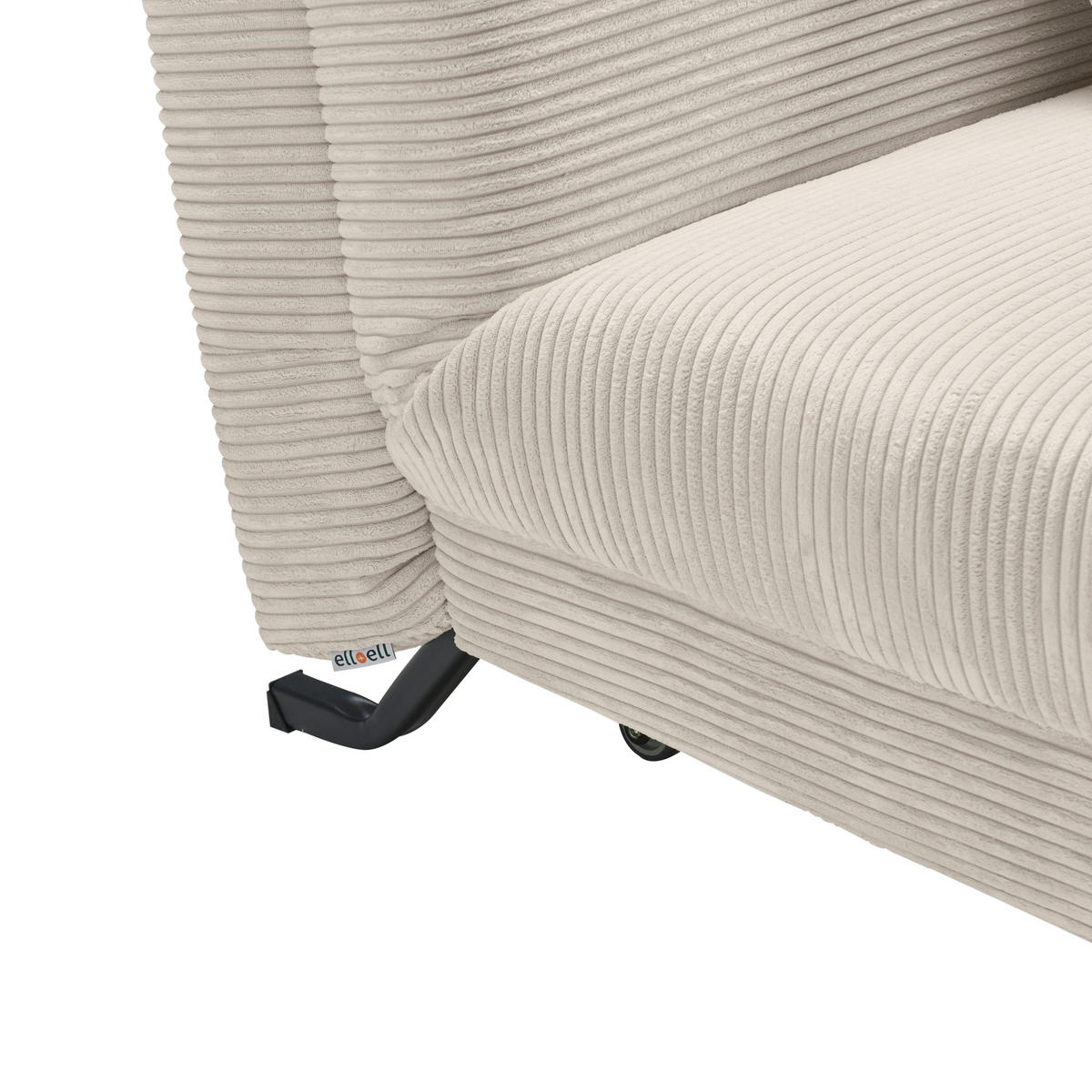SCHLAFSOFA Cord Beige  - Beige/Schwarz, Design, Textil/Metall (145/85/100cm) - Carryhome