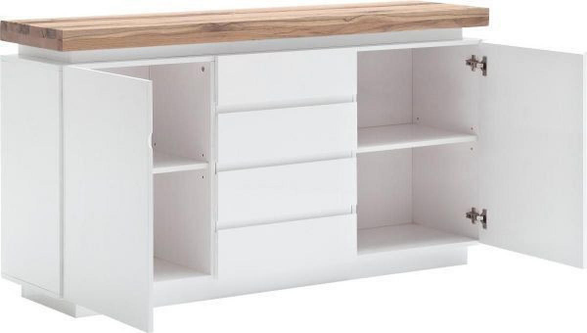 SIDEBOARD Romina  in 150/81/40 cm  - Eichefarben/Weiß, Design, Holz/Holzwerkstoff (150/81/40cm)