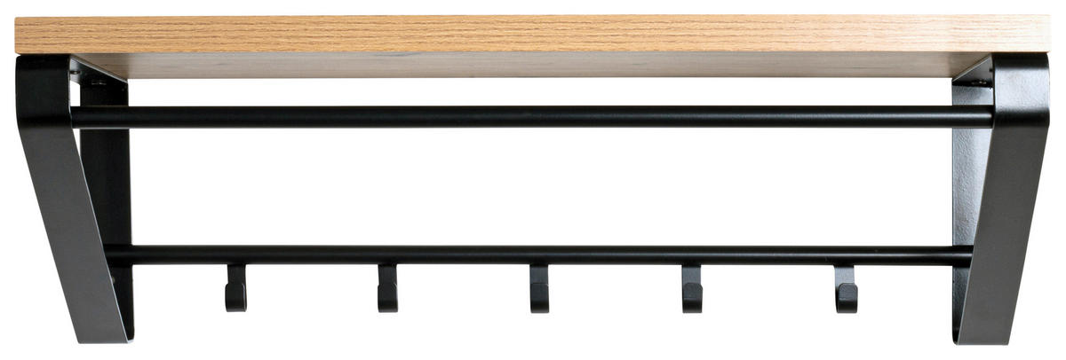 WANDGARDEROBE - Eichefarben/Schwarz, Holzwerkstoff/Metall (70/23/30cm)