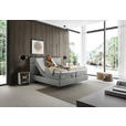 BOXSPRINGBETT 160/200 cm,  in Hellgrau, motorische Verstellbarkeit, Matratzen, H2 + H2 = mittel  - Hellgrau/Schwarz, Design, Kunststoff/Textil (160/200cm) - Dieter Knoll