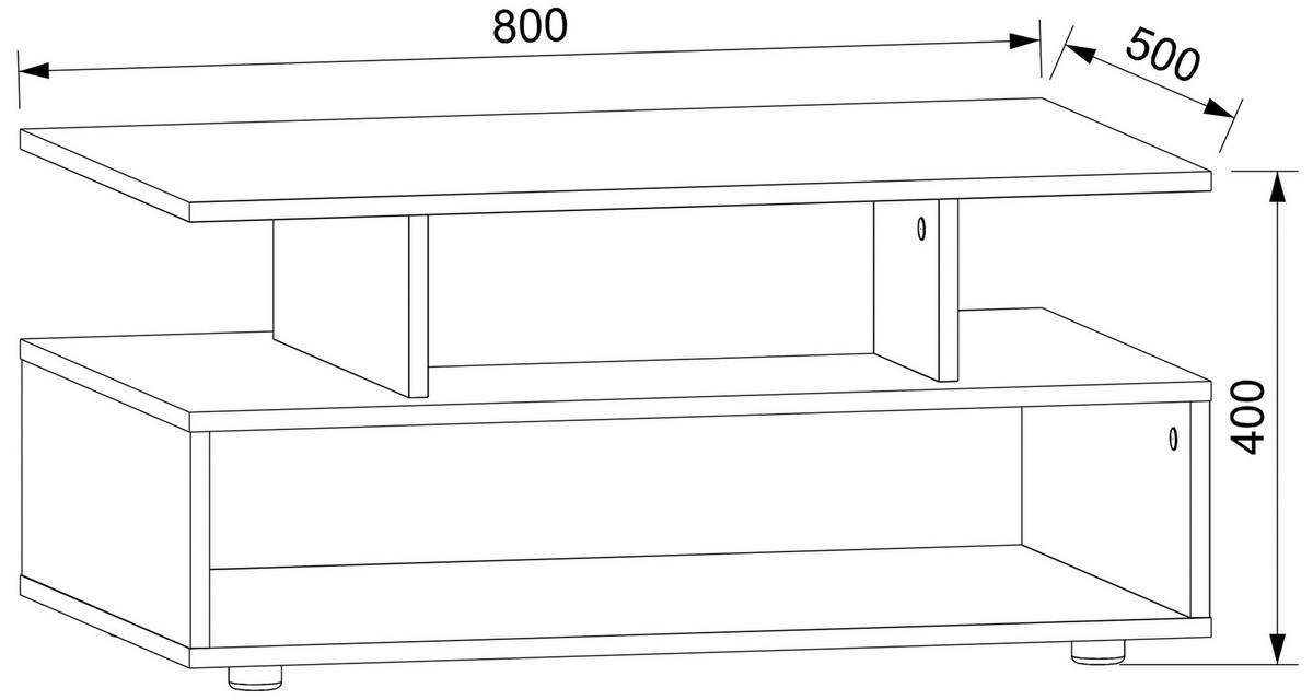 COUCHTISCH in Holzwerkstoff 80/50/40 cm  - Anthrazit/Schwarz, Design, Holzwerkstoff/Kunststoff (80/50/40cm) - MID.YOU