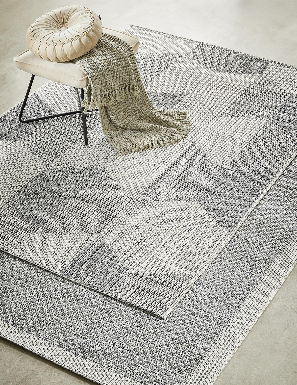 OUTDOORTEPPICH 160/230 cm Alvat Creme, Schwarz  - Creme/Schwarz, Design, Textil (160/230cm) - Novel