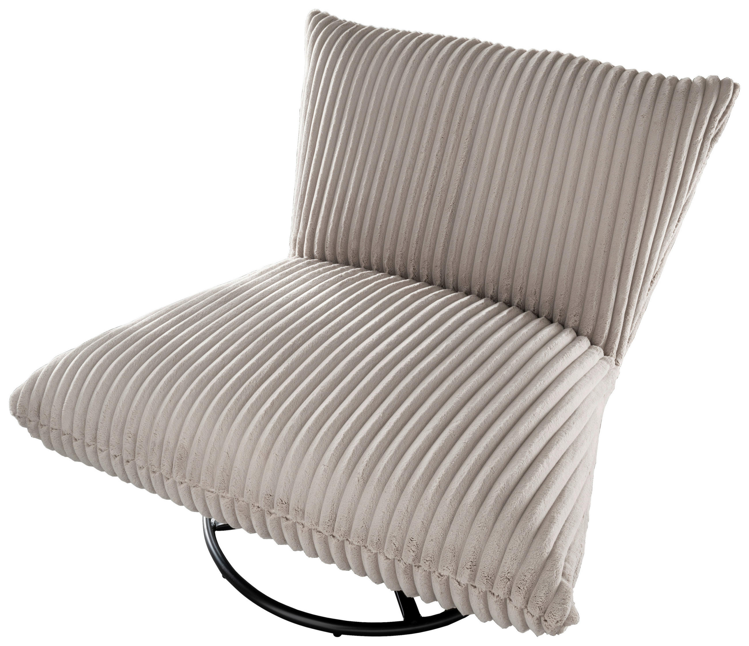 RELAXSESSEL Cord Rücken echt    - Schwarz/Cappuccino, Design, Textil/Metall (100/78/96cm) - Livetastic