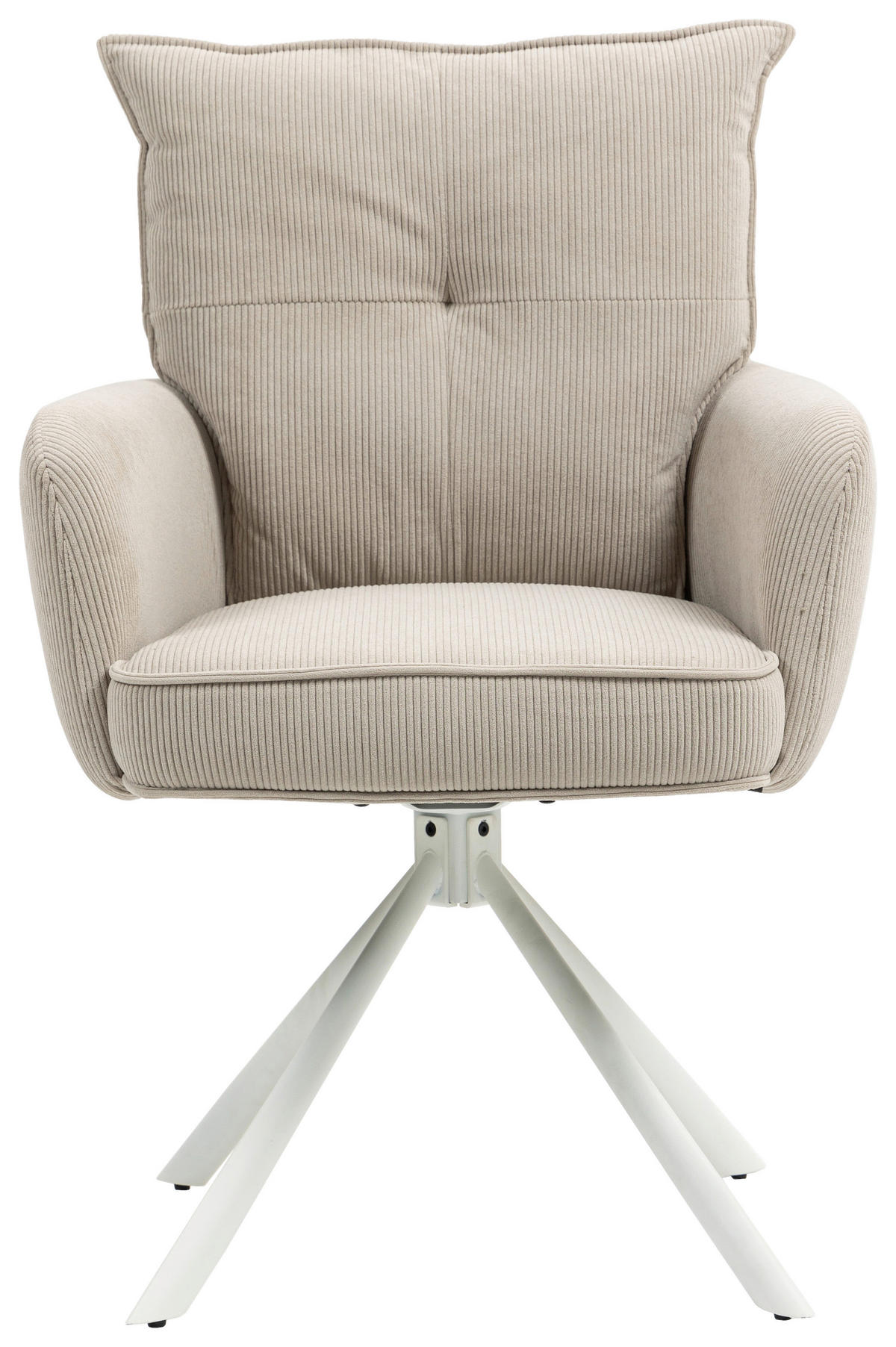 ARMLEHNSTUHL  in Feincord  - Taupe/Creme, Design, Textil/Metall (61/95/67cm) - Novel