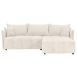 ECKSOFA Creme Plüsch Zierkissen, Rückenkissen, Bettkasten, Schlaffunktion, Rücken echt, Liegefläche im Originalstoff  - Creme/Schwarz, KONVENTIONELL, Kunststoff/Textil (253/192cm) - Carryhome