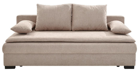SCHLAFSOFA in Webstoff Beige - Beige/Schwarz, KONVENTIONELL, Kunststoff/Textil (207/74-94/90cm) - Venda
