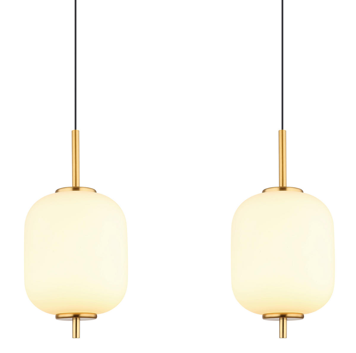LED-HÄNGELEUCHTE 94,5/13,5/220 cm  - Messingfarben/Opal, KONVENTIONELL, Glas/Kunststoff (94,5/13,5/220cm) - Globo