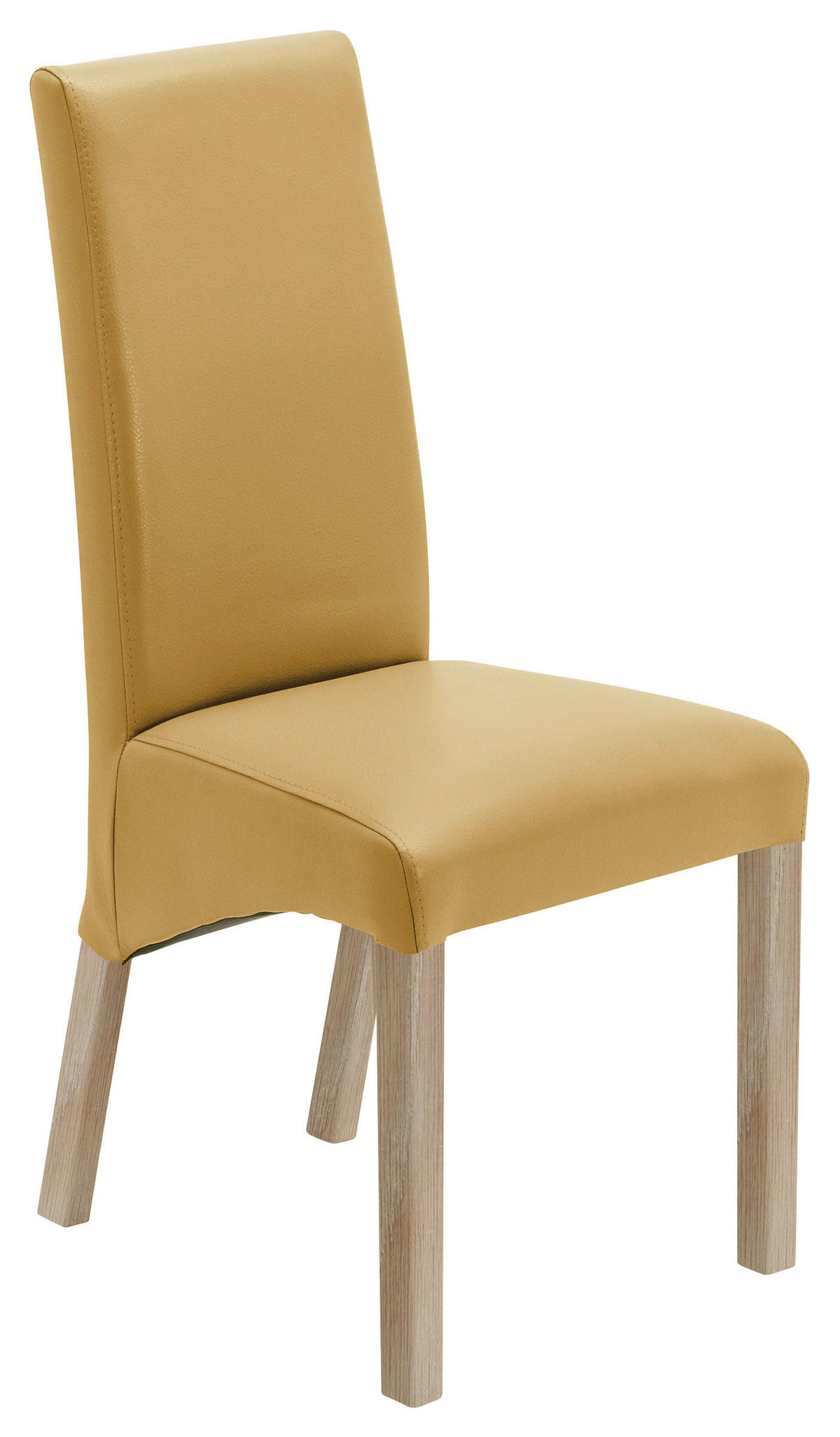 STUHL Lederlook Sonoma Eiche, Currygelb  - Currygelb/Sonoma Eiche, KONVENTIONELL, Holz/Textil (47/102/57cm) - Carryhome