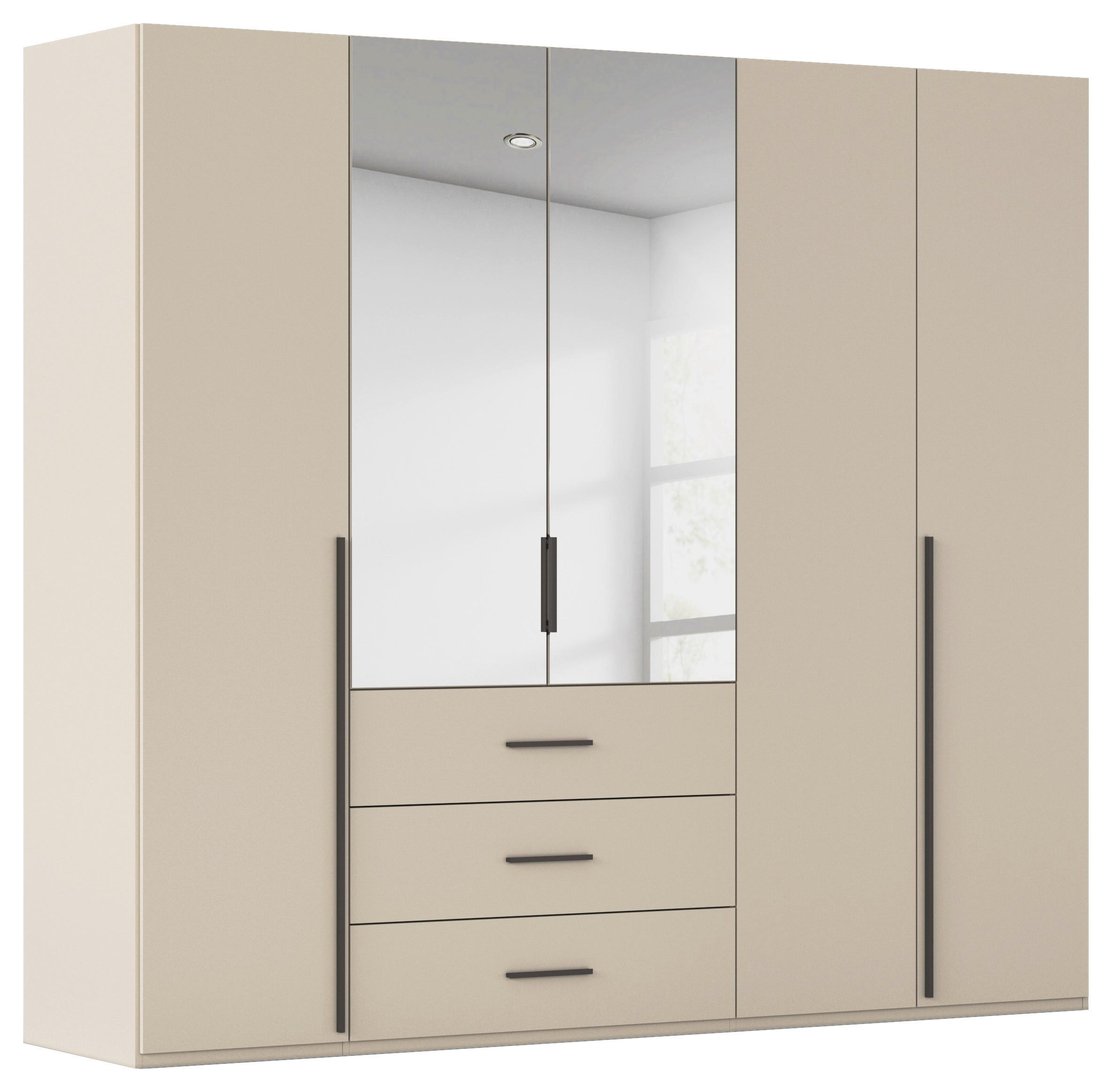 home24 Drehtürenschrank Champagner 251x223x60 cm