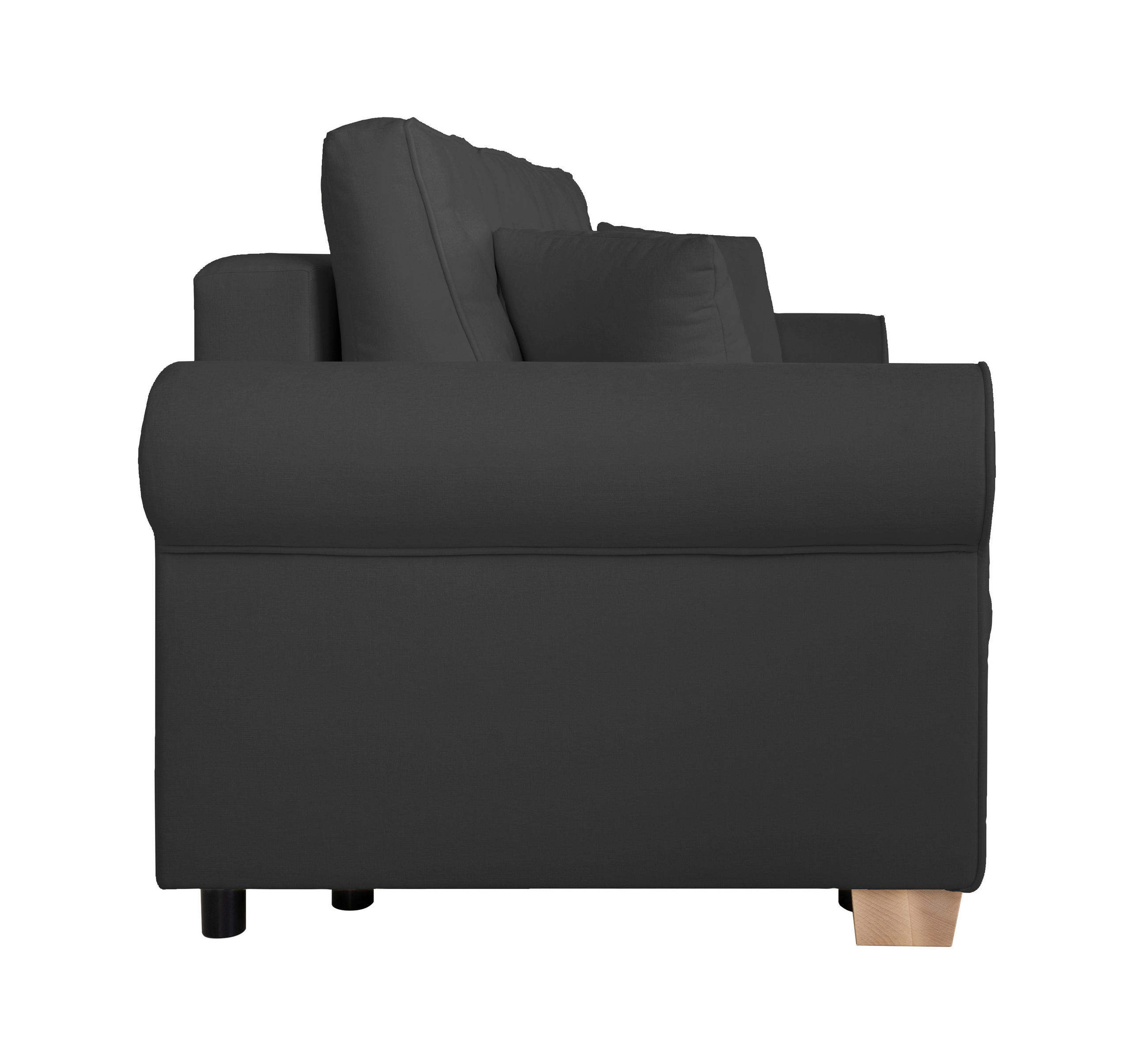 SCHLAFSOFA in Chenille Anthrazit  - Anthrazit/Buchefarben, Design, Holz/Textil (240/94/98cm) - MID.YOU