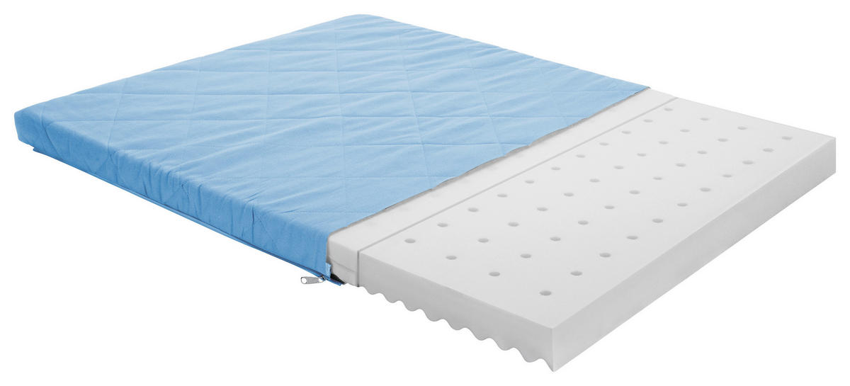 LAUFGITTERMATRATZE SCOTTY     - Hellblau, Basics, Textil (90,0/72,0/5,0cm) - Paidi