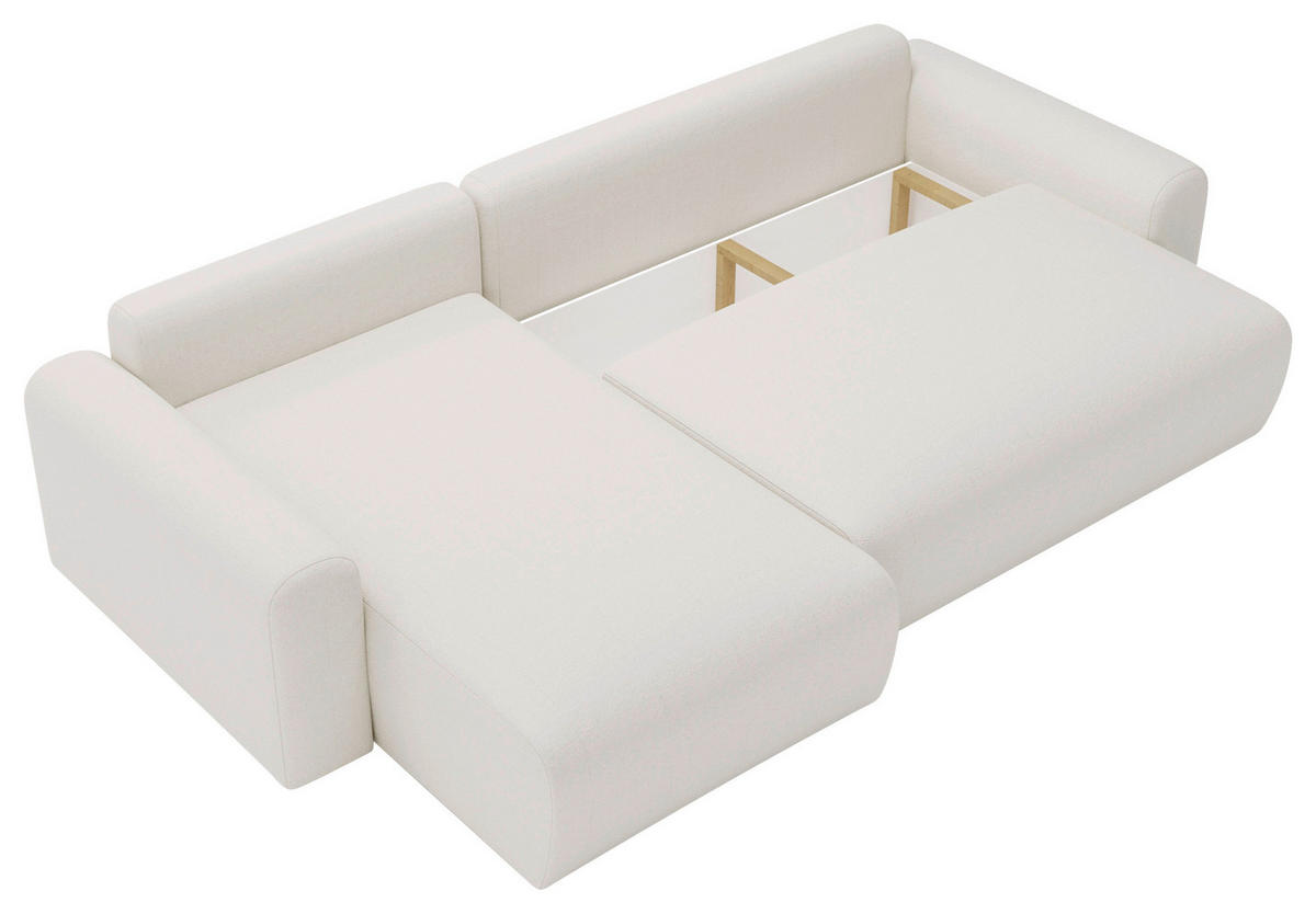 ECKSOFA Creme  - Creme/Schwarz, Design, Kunststoff/Textil (246/150cm) - Livetastic