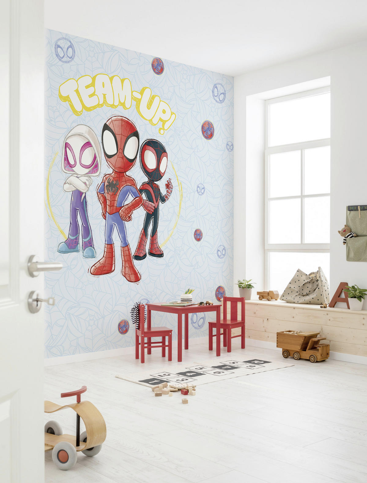 FOTOTAPETE SPIDEY AND HIS AMAZING FRIENDS  - Blau, Design, Textil (300/250cm) - Marvel