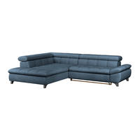 ECKSOFA Dunkelblau Chenille  - Chromfarben/Dunkelblau, KONVENTIONELL, Textil/Metall (234/312cm) - Livetastic