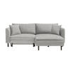 ECKSOFA in Velours Hellgrau  235/165 cm  - Hellgrau/Schwarz, Design, Holz/Textil (235/165cm) - Ti'me