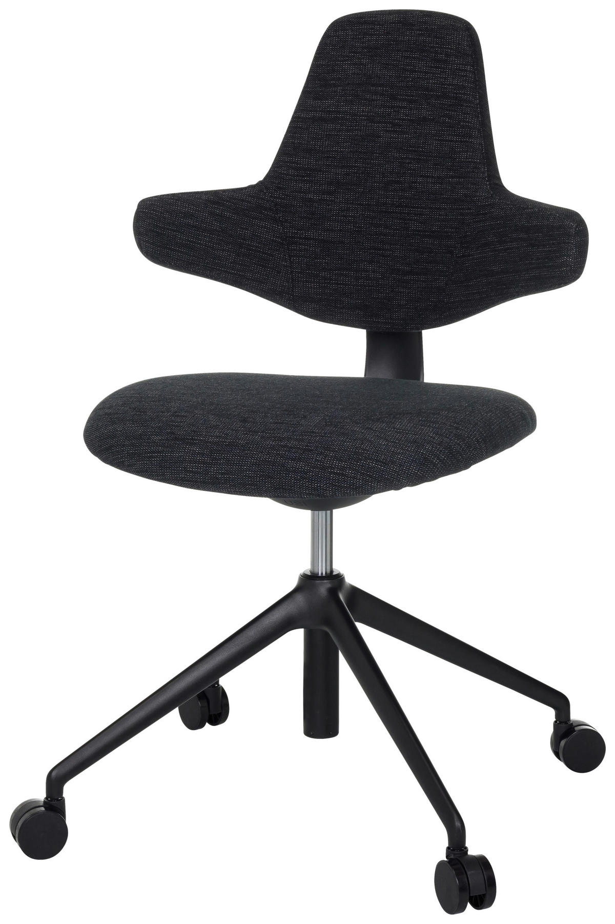 OTOČNÁ ŽIDLE, plochá tkanina, černá - černá, Moderní, kov/textil (58/87 - 97/57cm) - MID.YOU