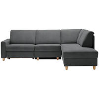 ECKSOFA in Flachgewebe Anthrazit  261/203 cm  - Eichefarben/Anthrazit, KONVENTIONELL, Holz/Textil (261/203cm) - Sedda