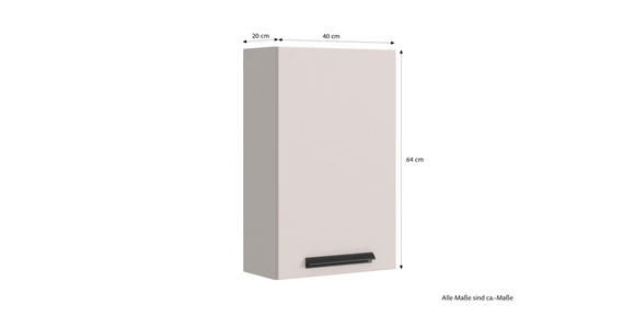 HÄNGESCHRANK 40/64/20 cm  - Sandfarben/Schwarz, KONVENTIONELL, Holzwerkstoff/Metall (40/64/20cm) - Xora