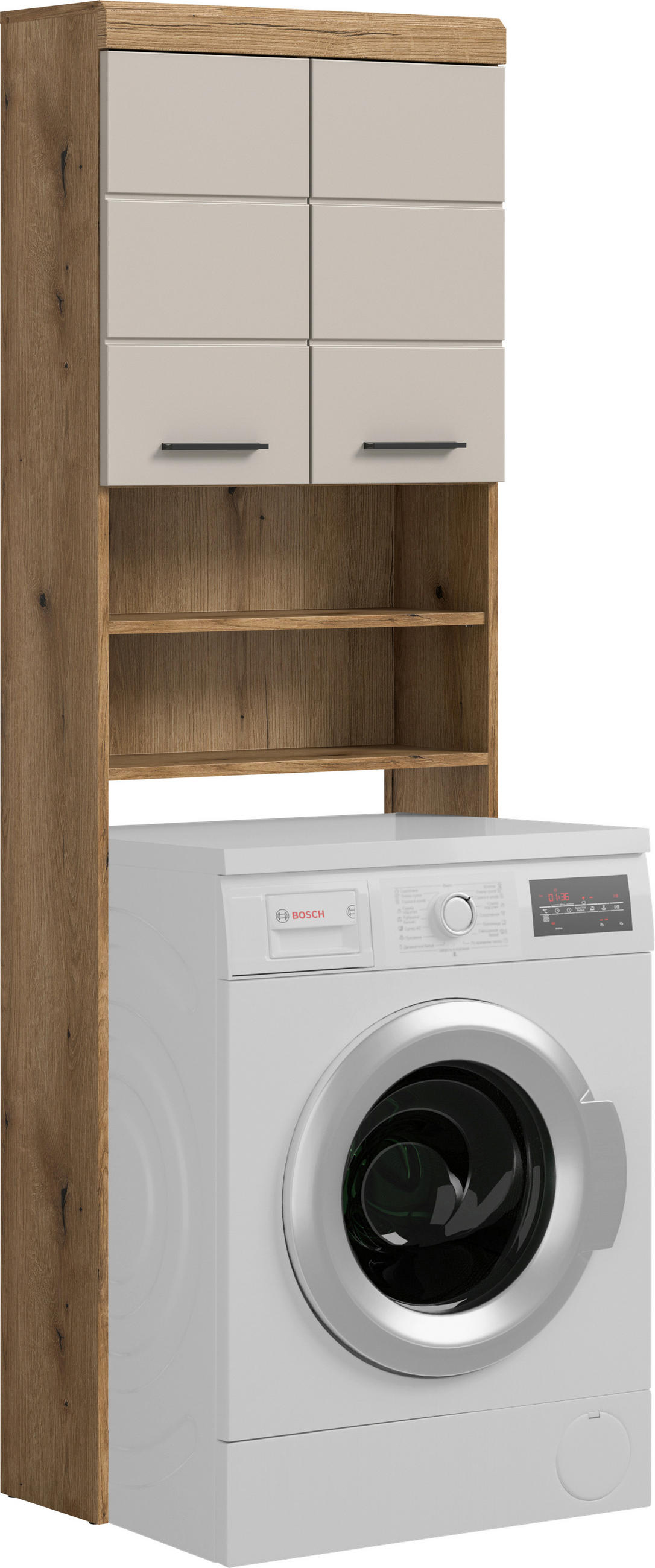 Waschmaschinenschrank Scout Kaschmir/Naturfarben B: 63 cm