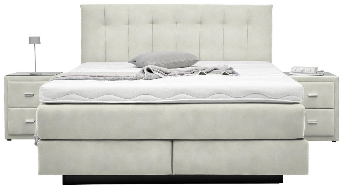 BOXSPRINGBETT 160/200 cm  in Naturfarben  - Schwarz/Naturfarben, Design, Holzwerkstoff/Kunststoff (160/200cm) - Beldomo - Sleep