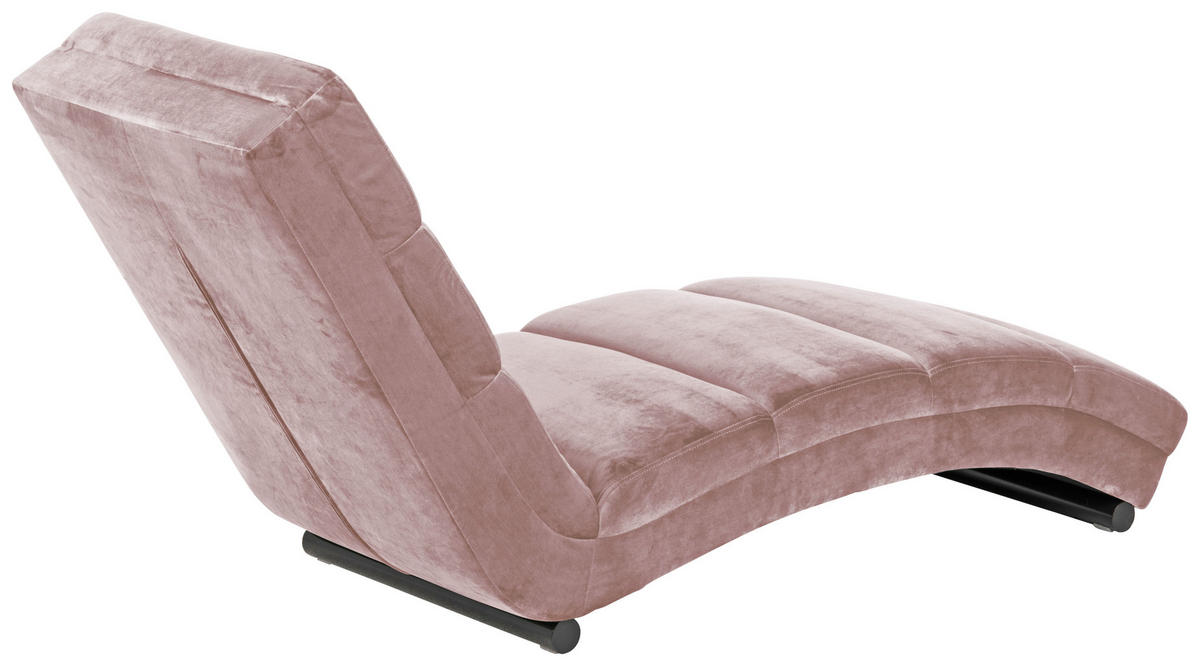 RELAXLIEGE Samt Rosa  - Schwarz/Rosa, Trend, Textil/Metall (60/82/170cm) - Ambia Home