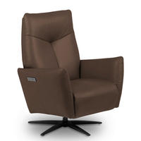 RELAXSESSEL Leder Braun  - Schwarz/Braun, Design, Leder/Metall (76/107/88cm) - Livetastic