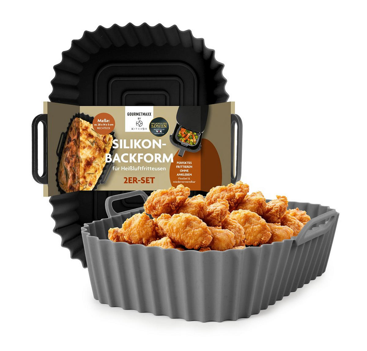 BACKFORMENSET KitchBo  - Schwarz/Grau, Basics, Kunststoff (20,2/15,9/6,3cm)