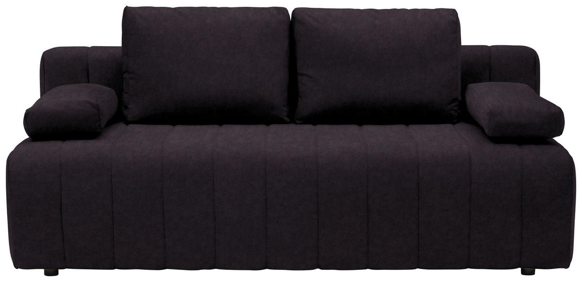 SCHLAFSOFA  mit Stoffauswahl, Schlafen auf Sitzhöhe Flachgewebe Dunkelbraun  - Dunkelbraun/Schwarz, MODERN, Kunststoff/Textil (194/78-87/92cm) - MID.YOU