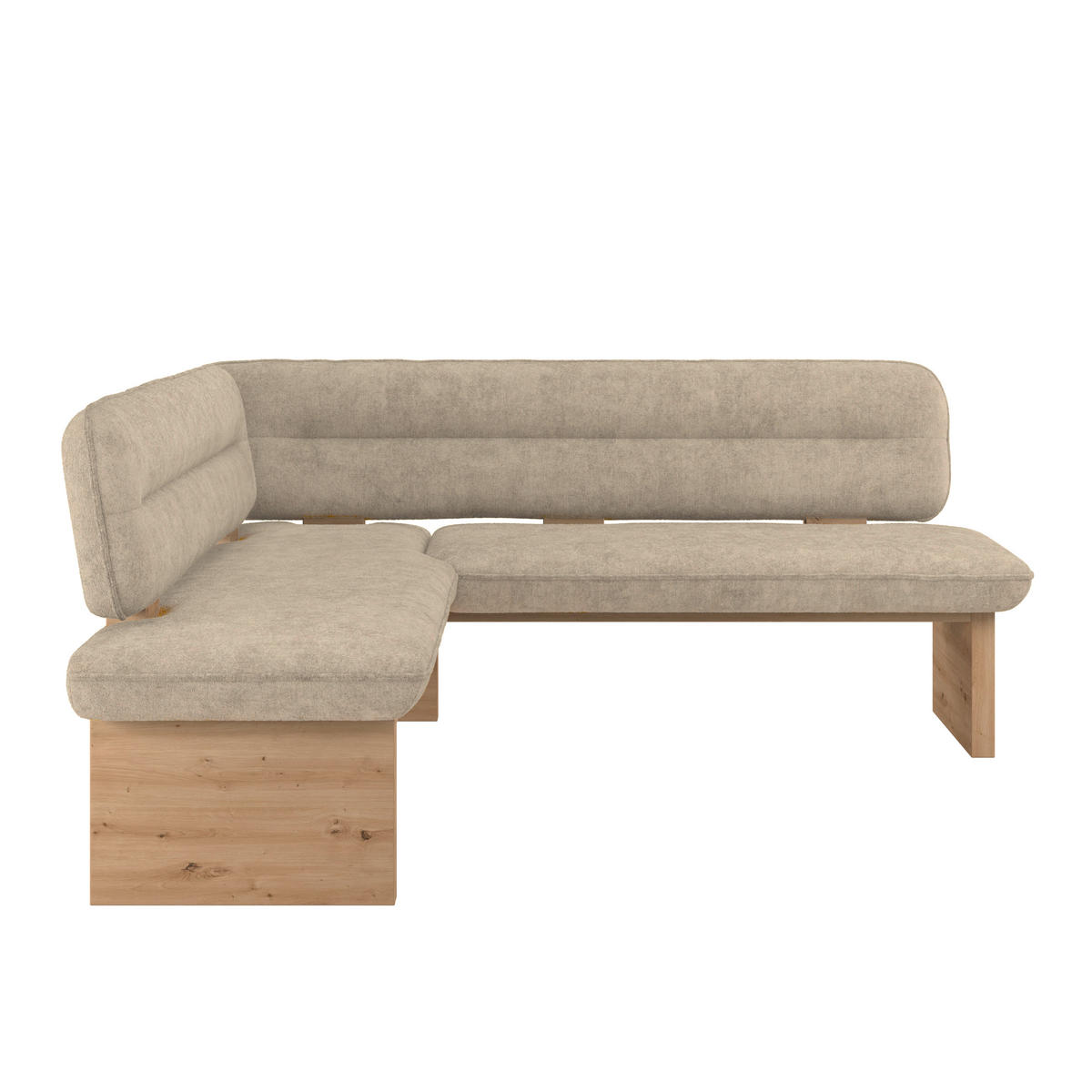 ECKBANK 170/192 cm Webstoff Beige Eiche Sperrholz   - Eichefarben/Beige, KONVENTIONELL, Holz/Textil (170/192cm) - James Wood