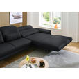 ECKSOFA in Echtleder Anthrazit  - Anthrazit/Schwarz, Design, Leder/Metall (332/193cm) - Dieter Knoll