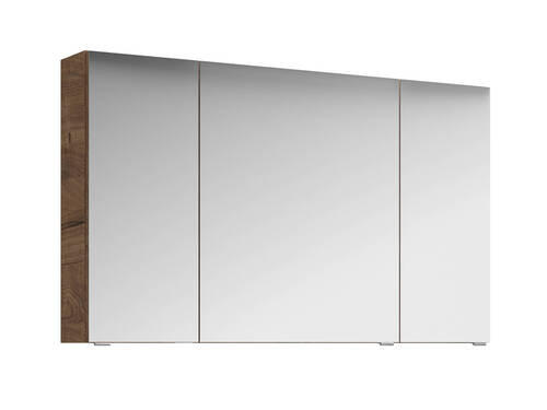 TÜKRÖS SZEKRÉNY 120/70,3/17 cm  - króm/tölgyfa, Basics, faalapú anyag/Üveg (120/70,3/17cm) - Sadena