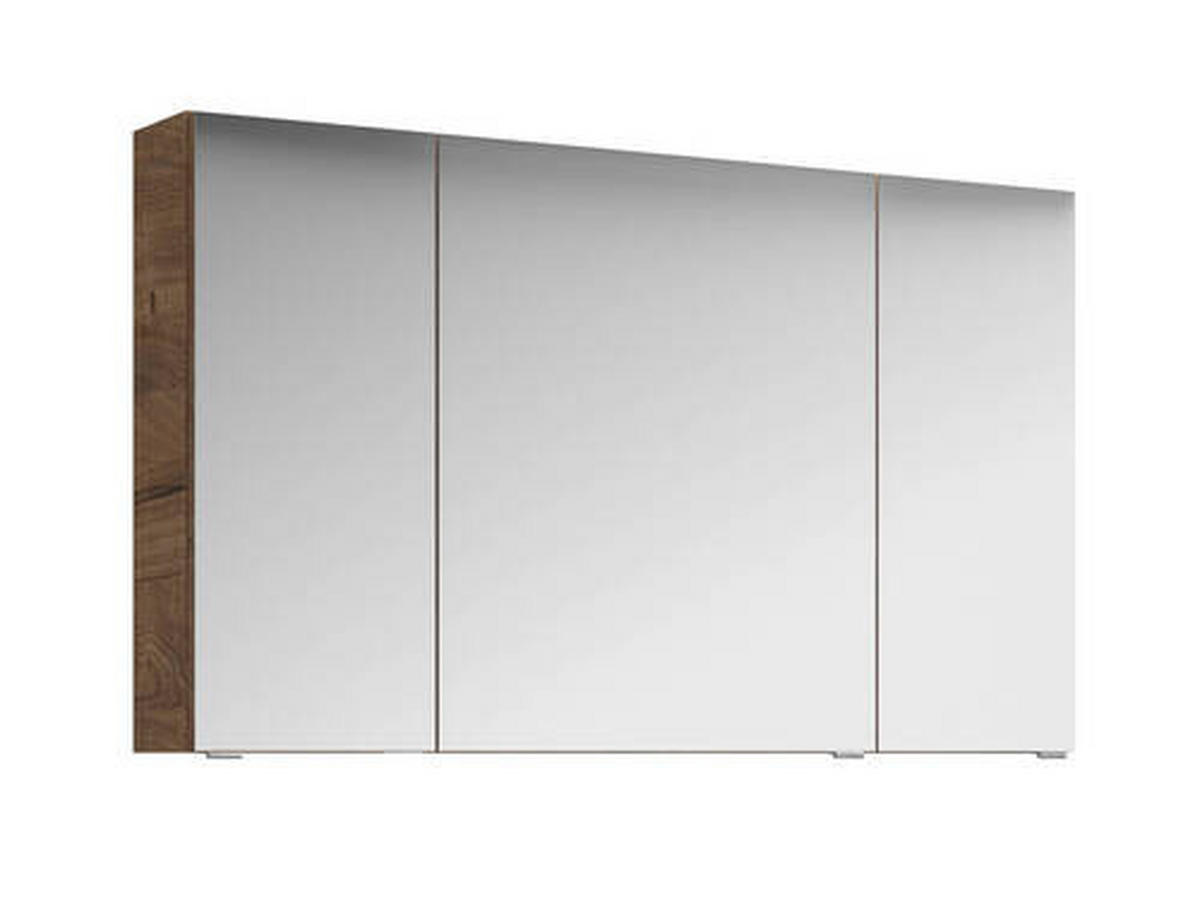 TÜKRÖS SZEKRÉNY 120/70,3/17 cm  - króm/tölgyfa, Basics, faalapú anyag/Üveg (120/70,3/17cm) - Sadena