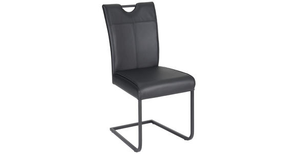 SCHWINGSTUHL in Stahl Echtleder pigmentiert - Schwarz, Design, Leder/Metall (46,5/98/62cm) - Novel