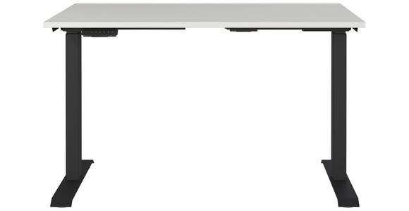 SCHREIBTISCH 120/80/72-118 cm  in Hellgrau, Schwarz  - Hellgrau/Schwarz, MODERN, Holzwerkstoff/Metall (120/80/72-118cm) - Novel