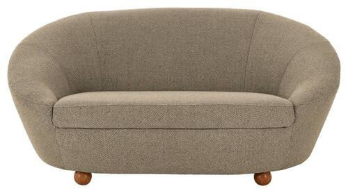 2-SITZER-SOFA Webstoff Braun, Grau, Beige  - Eichefarben/Beige, Design, Holz/Textil (178/82/114cm) - LOOKS by W.Joop