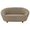 2-SITZER-SOFA Webstoff Braun, Grau, Beige  - Eichefarben/Beige, Design, Holz/Textil (178/82/114cm) - LOOKS by W.Joop