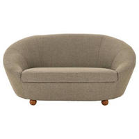 2-SITZER-SOFA Webstoff Braun, Grau, Beige  - Eichefarben/Beige, Design, Holz/Textil (178/82/114cm) - LOOKS by W.Joop